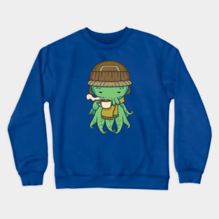 Kawaii Cthulhu Hot Chocolate Cartoon Crewneck Sweatshirt